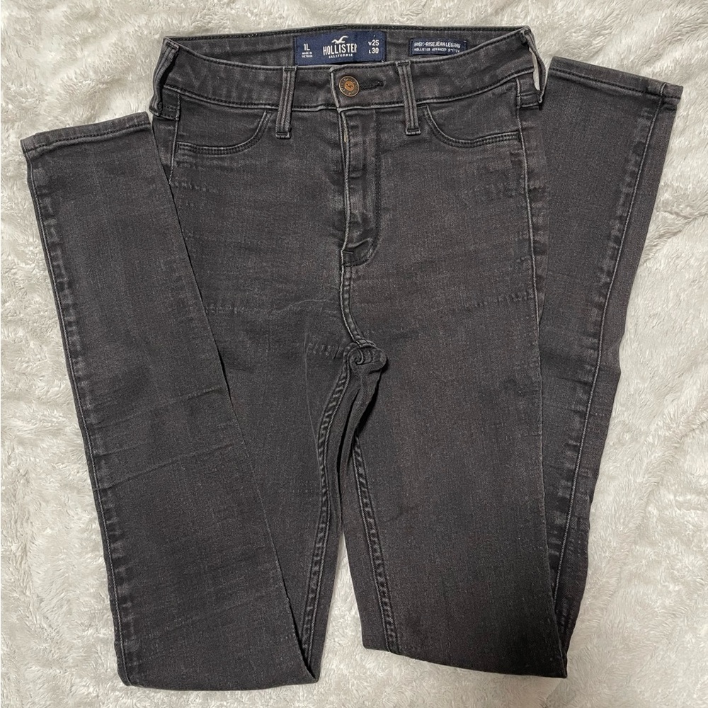 Hollister Advanced Stretch High Rise Black Wash Jean Leggings